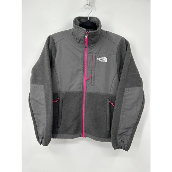 The North Face Polartic Denali Jacket Fleece Zip Up Turtle Neck Black Pink XS - Picture 1 of 8